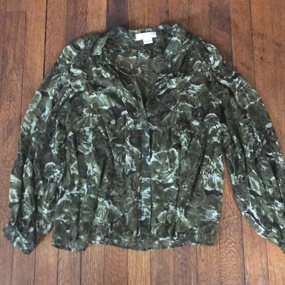Michael Kors Sheer Floral Blouse